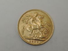 A 1909 Edward VII Gold Sovereign, Royal Mint