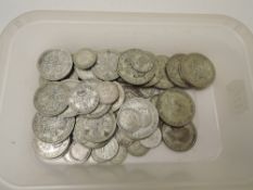 A collection of GB post 1920 and pre 1947 Silver Coins, Threepences to Half Crowns, coin weight
