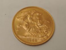 A 1958 Queen Elizabeth II Gold Sovereign, Royal Mint