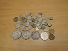 A Collection of mainly Silver GB Coins including 1935 Crown, George III Crown, 1890 Queen Victoria