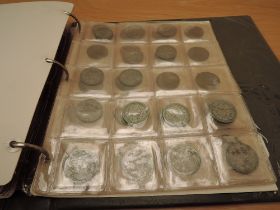 An album of GB Coins, Half Penny to Half Crown, early to Queen Elizabeth II, Silver seen, all post