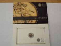 A 2011 Queen Elizabeth II Gold Quarter Sovereign, Royal Mint, in card box with certificate