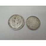 A 1904 Edward VII Indian Silver One Rupee Coin and a 1966 Spanish Francisco Franco Silver 100 Ptas