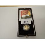 A Royal Mint United Kingdom 2004 Queen Elizabeth II Britannia 1/10oz Gold Proof £10 Coin, in case