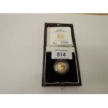 A Royal Mint United Kingdom 1997 Queen Elizabeth II Britannia 1/10oz Gold Proof £10 Coin, in case