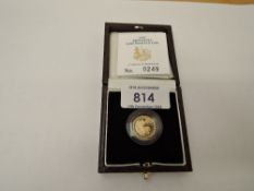 A Royal Mint United Kingdom 1997 Queen Elizabeth II Britannia 1/10oz Gold Proof £10 Coin, in case