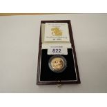 A 1994 Queen Elizabeth II Gold Proof Sovereign, Royal Mint, in capsule with display case and