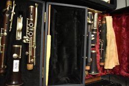 A Boosey & Hawkes clarinet and an unbranded oboe