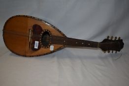 A late 19th or early 20th Century Neopolitan bowl back mandolin, labelled Alfredo Albertini,