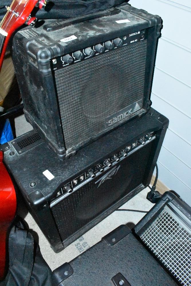 Two amplifiers, Peavey and Samick