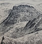 *Lake District - Alfred Wainwright (1907-1991), pen and ink, 'Haystacks and Scarth Gap', signed to