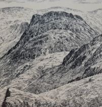 *Lake District - Alfred Wainwright (1907-1991), pen and ink, 'Haystacks and Scarth Gap', signed to