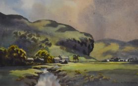 Ebenezer John Woods Prior (20th Century, British), watercolour, Three countryside landscapes,