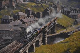*Railway Interest - John Austin (20th Century, British), Fellow of the Guild of Railway Artists, oil
