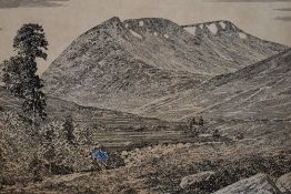 Alfred Wainwright (1907-1991), pen and ink, 'Tom A' Choinich', The mossy hillock, North Western
