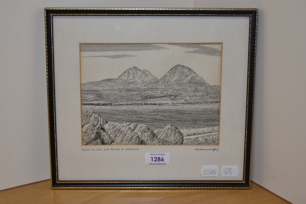 Alfred Wainwright (1907-1991), pen and ink, 'Beinn An Oir and Beinn A' Chaolais', the Paps of - Image 2 of 4