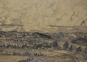 Artist Unknown (20th Century), pencil on paper, A well executed study of a landscape with
