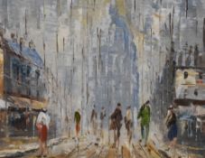 20th Century, in the style of Caroline Burnett (1877-1950), oil on canvas, Two Parisian street