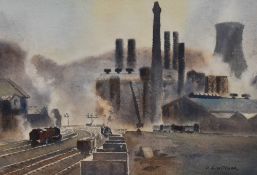 Ebenezer John Woods Prior (20th Century, British), watercolour, 'Halifax Power Station', signed to