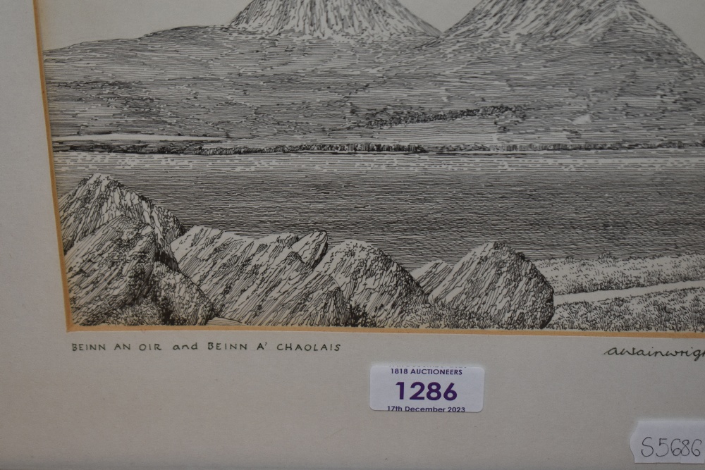 Alfred Wainwright (1907-1991), pen and ink, 'Beinn An Oir and Beinn A' Chaolais', the Paps of - Image 3 of 4