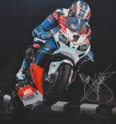 After P.O Foster (20th Century), coloured print, 'John McGuinness, 18th T.T Win', signed, limited