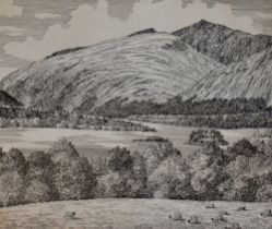 Alfred Wainwright (1907-1991), pen and ink, 'Ben Cruachan', Scotland, signed to the lower right,