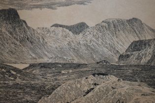 Alfred Wainwright (1907-1991), pen and ink, 'A' Mhaighdean', in the remote Fisherfields of Scotland,