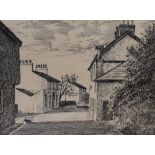 Alfred Wainwright (1907-1991), pen and ink, 'Main Street, Preesall', Lancashire, signed to the lower