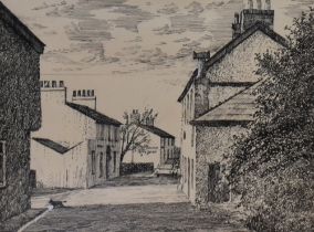 Alfred Wainwright (1907-1991), pen and ink, 'Main Street, Preesall', Lancashire, signed to the lower