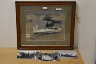 *Local Interest - A framed photograph , 'Launching of Miss England II, Bowness Bay - 5th June 1930',