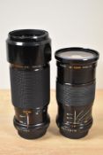 Two Kiron MC Macro lenses, 1:4 80-200mm and 1:2,8-3,8 28-85mm