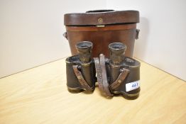 A pair of Carl Zeiss Jena x6 binoculars in leather case