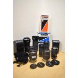 Eight Tamron lenses. A 1:3,5-4,5 35-135mm, a Tele Macro 1:3,5-4,2 35-135mm, a SP 1:3,5-4,2 35-210mm,