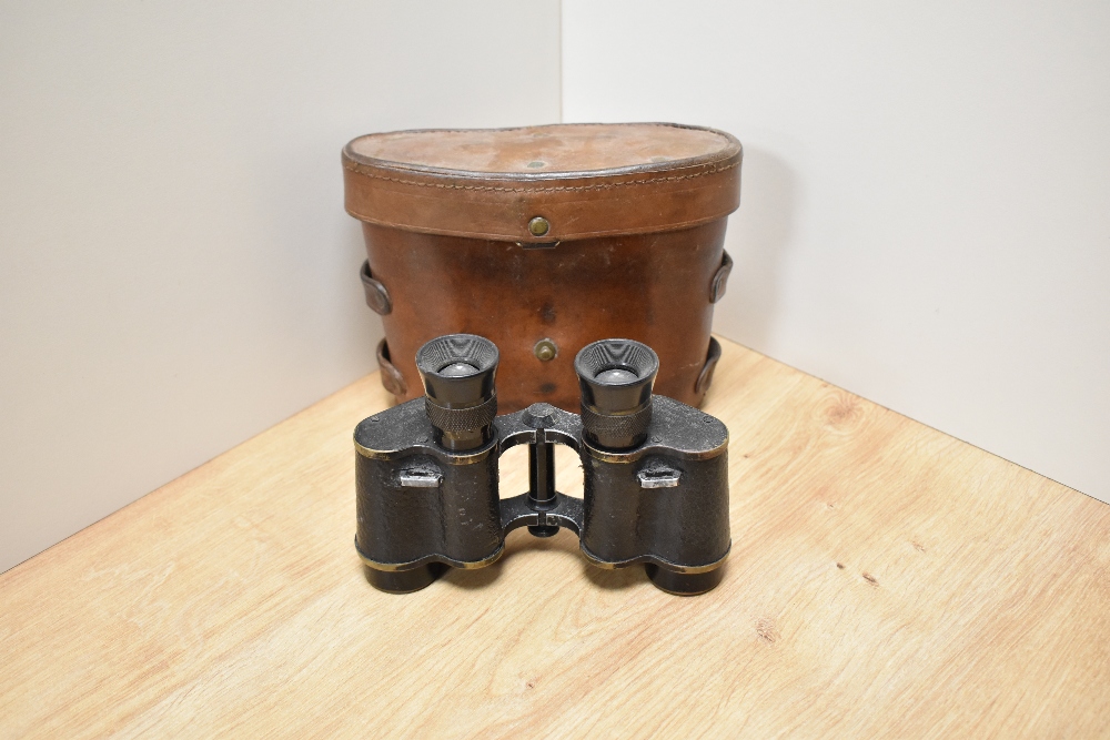 A pair of AFSA Paris Sthenara 6X MG binoculars in leather case