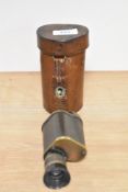 A cased Carl Zeiss Jena X8 monocular bearing agents name Chatburn, Liverpool
