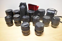 Eight Tamron CF Macro 1:3,5-4,5 35-70mm lenses Nos 902839, 903742,200627, 340426, 338868, 418784,