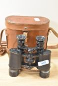 A pair of Lumex No2 8 x 30 binoculars in leather case