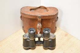 A pair of Bino Prism No2 MkII X6 binoculars in leather case
