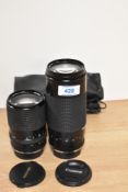 Two Miranda lenses. A MC Macro 1:4,5-5,6 75-300mm and a MC Macro 1:3,5-4,5 35-135mm