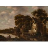 CIRCLE OF NICHOLAES MOLENAER (1630-1676)RIVER SCENE oil on boardimage: 46 x 62cm; 18 x 24½