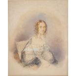 C. FORSTER (19TH CENTURY) PORTRAIT OF JANE EUPHEMIA BROWNEsigned C. Forster lower leftwatercolour