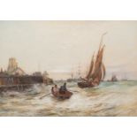 ROBERT MALCOLM LLOYD (1859-1907)SAILING BY THE PIERsigned and dated R. Malcolm Lloyd / 1894 lower