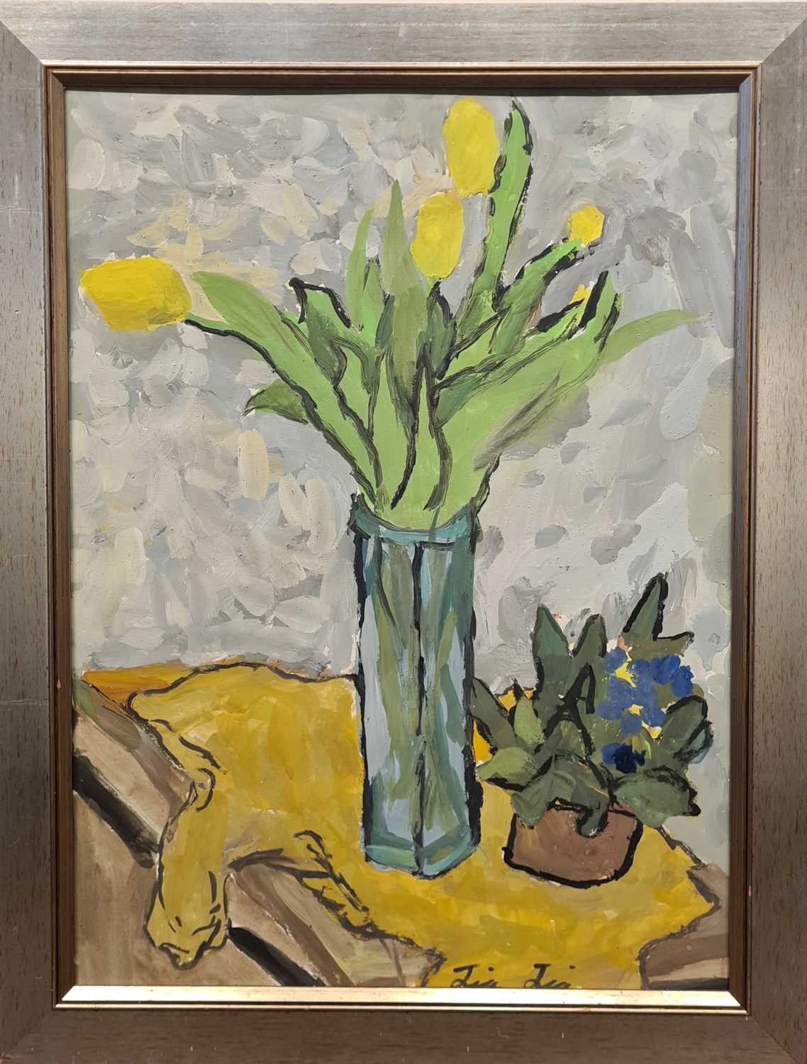 ANGELA TIATIA (b.1973)STILL LIFE WITH DAFFODILSsigned TiaTia lower rightoil on paperimage: 55.5 x