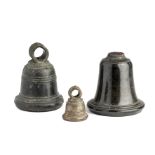 FOUR BRONZE TEMPLE BELLS, EASTERN JAVA, 11TH/12TH CENTURY