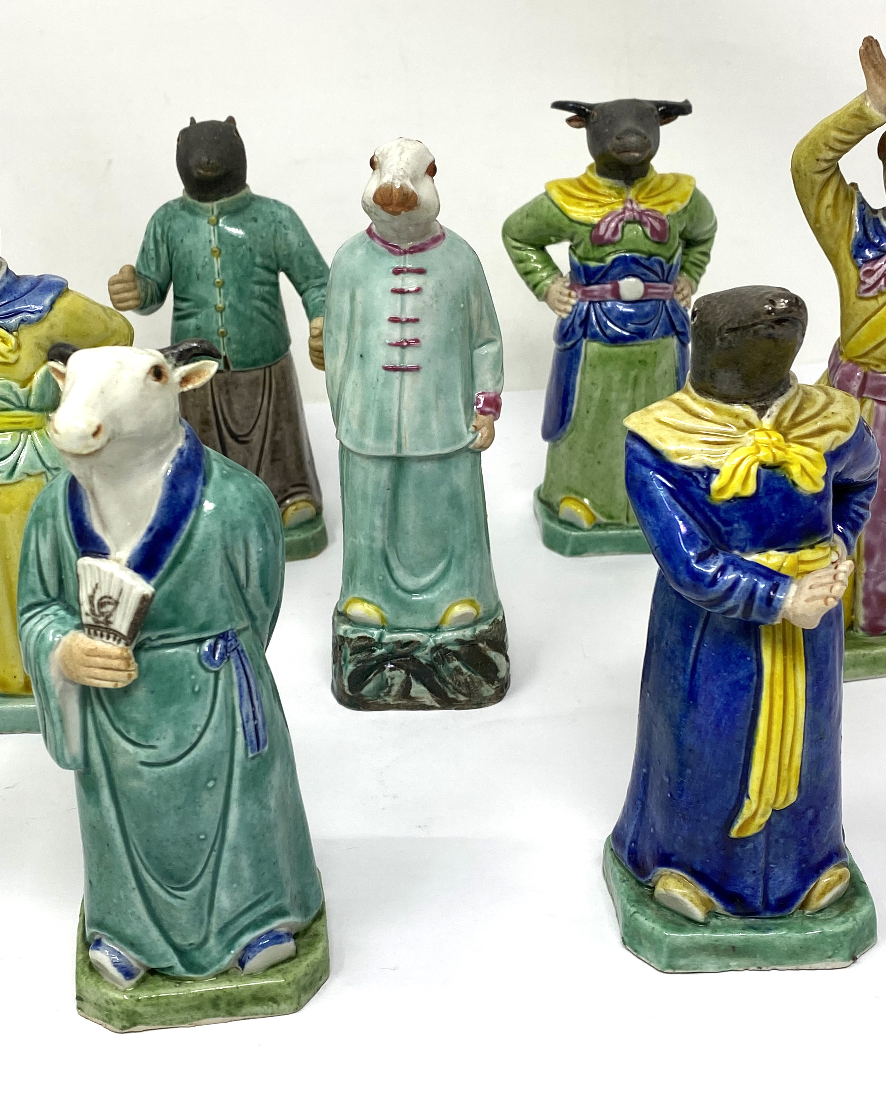 A SET OF NINE CHINESE ZODIAC FIGURES, 20TH CENTURY - Image 3 of 4