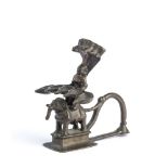 A SMALL BRONZE OIL LAMP, DECCAN, SOUTHERN INDIA, 16TH/17TH CENTURY