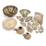 A COLLECTION OF FRAGMENTARY ANCIENT AND ISLAMIC POTTERY, 14TH CENTURY AND EARLIER