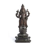 A BRONZE FIGURE OF SIVA CHANDRASHEKARA, TAMIL NADU, SOUTH INDIA, 19TH CENTURY