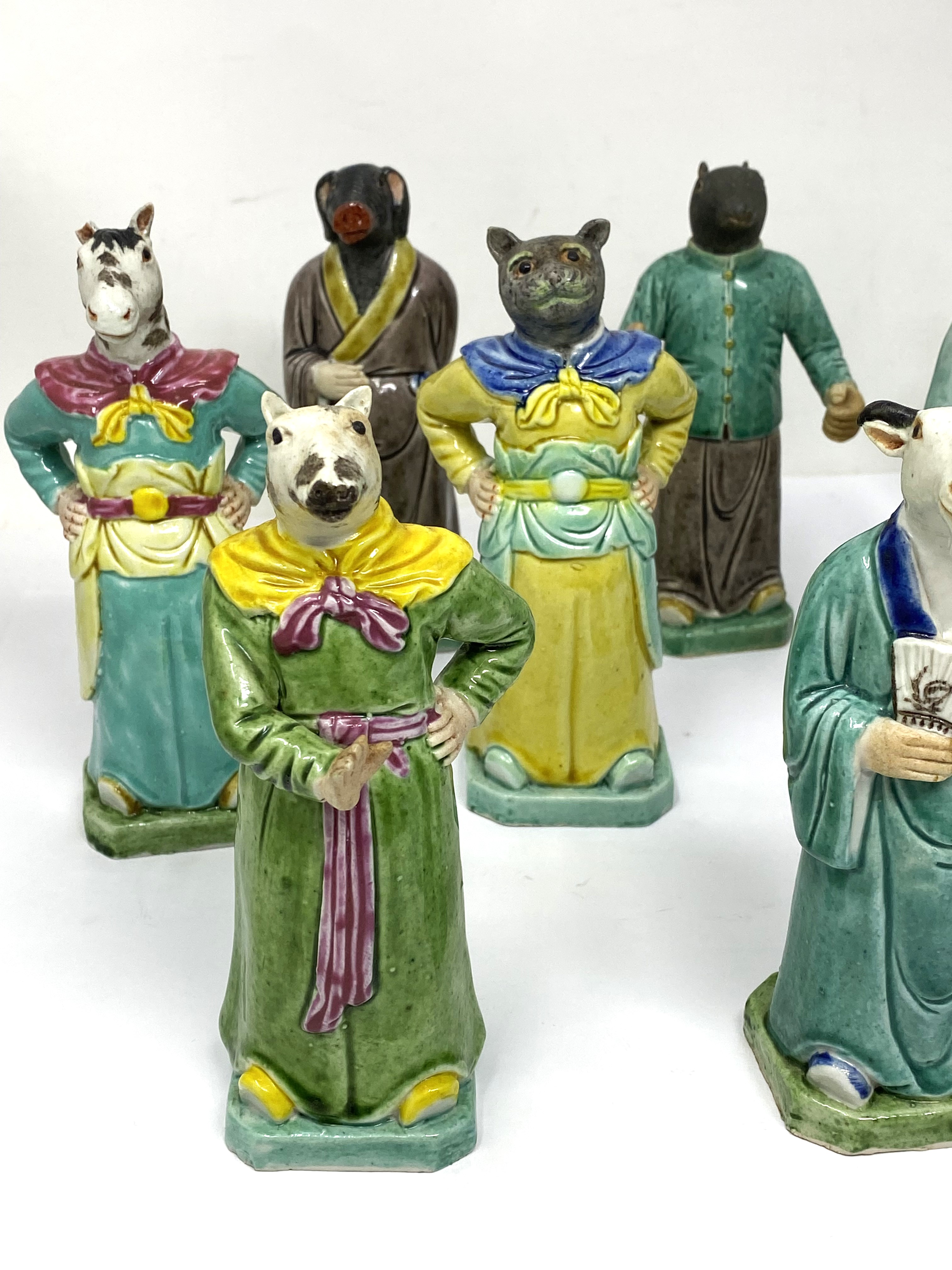 A SET OF NINE CHINESE ZODIAC FIGURES, 20TH CENTURY - Image 2 of 4