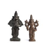 TWO SMALL BRONZE IMAGES, SOUTH INDIA, 19TH CENTURY